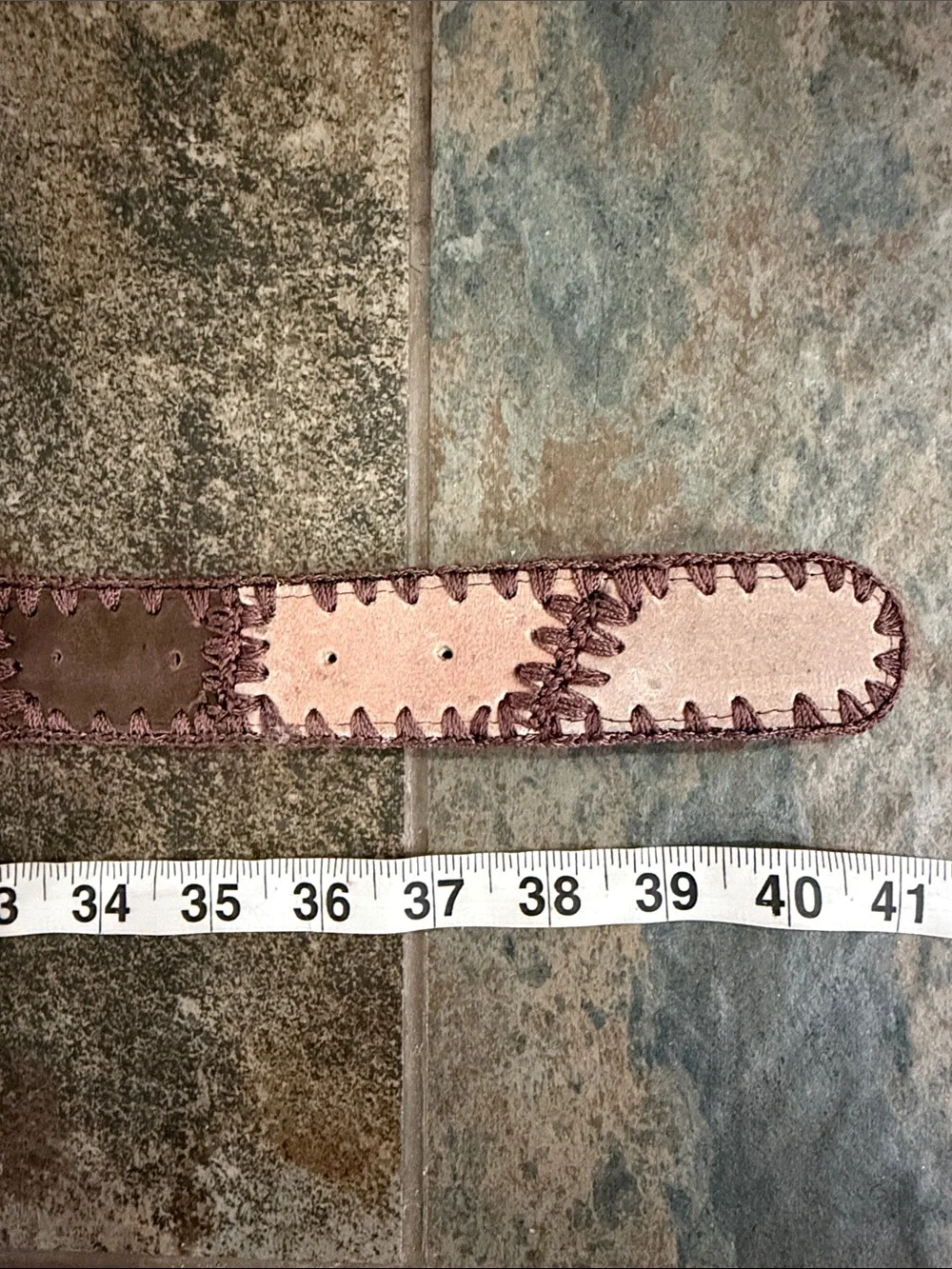 Free People Patchwork Leather Belt in Brown, Tan, Cream